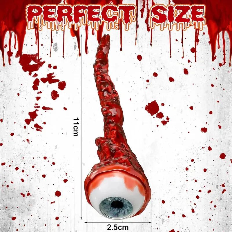Realistic Bloody Ripped Out Eyeball Prop for Halloween Parties - Fake Horror Decorations