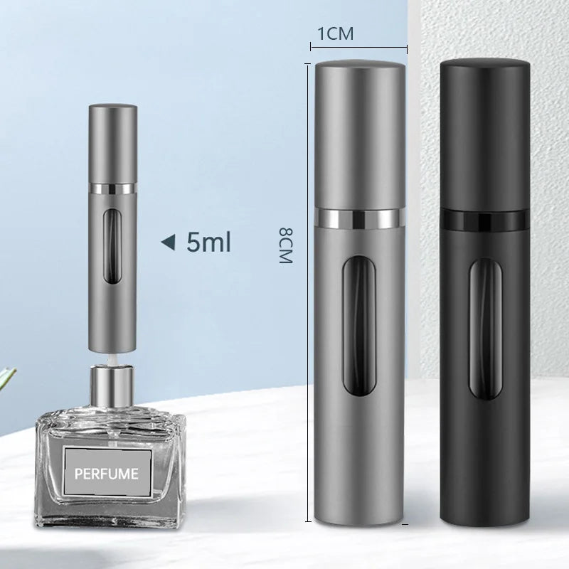 5ml Glass Refillable Perfume Atomizer Bottle with Spray Pump - Portable Travel Cosmetic Container
