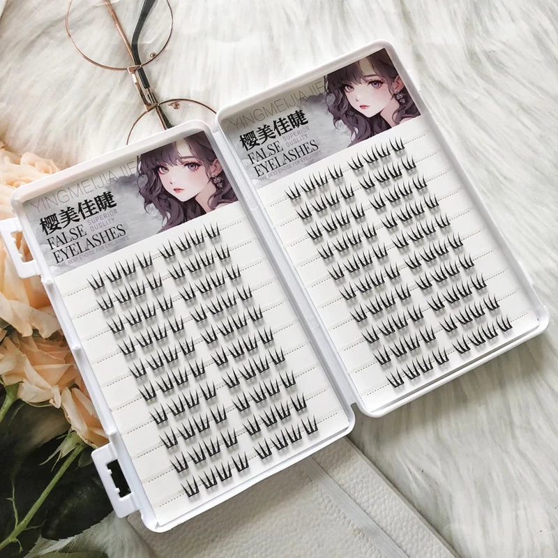 False Eyelash Clusters Natural Lightweight Makeup Eyelash Extensions