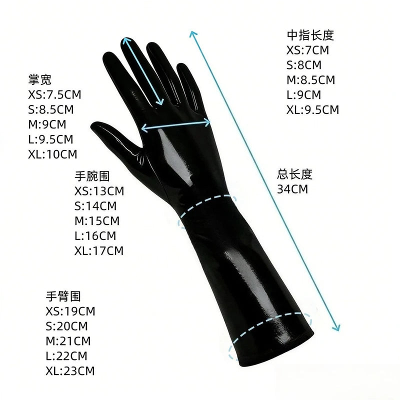 Unisex Latex Gloves Short Costume Accessory for Cosplay & Fashion