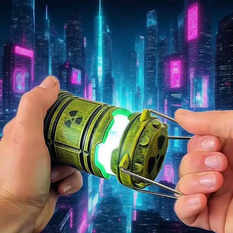 Nuclear Reactor LED Lantern - Sci-Fi Post-Apocalyptic Night Light with Green Glow, Novelty Home Decor