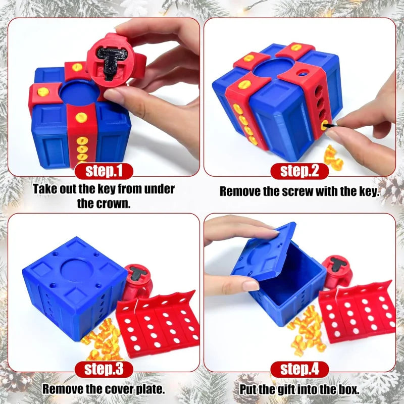 3D Printed Screw Lock Puzzle Gift Box - Surprise Money & Small Gift Box