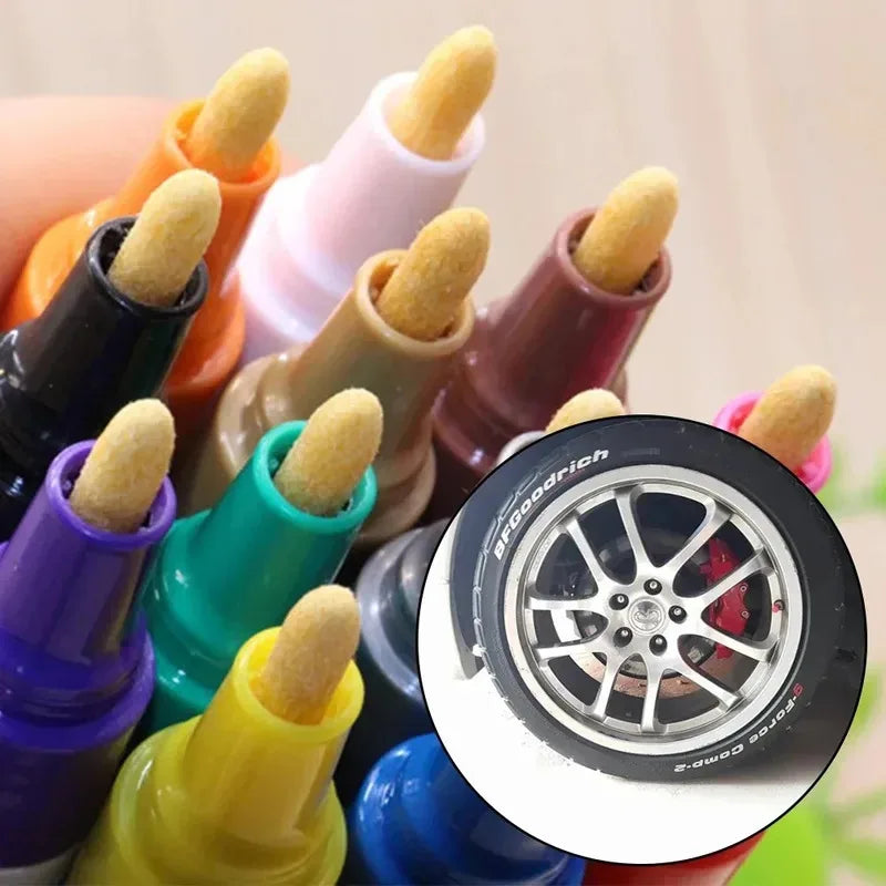 Waterproof Oil-Based Paint Pen Set - Quick Dry & Permanent Markers for Car Tyres