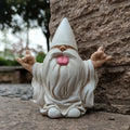 Outdoor Rocking Chair Gnome Garden Statue Parody Resin Decor