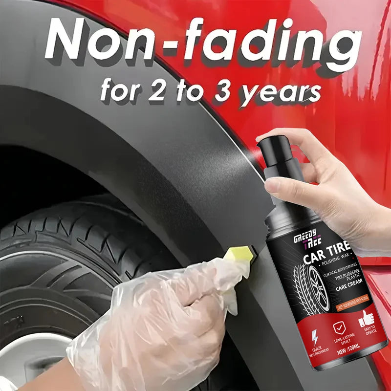 Black Tire Wax for Rubber, Plastic & Leather | Restores Shine & Prevents Cracking