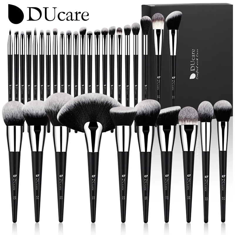 Professional Makeup Brush Set 10-32 Pcs Synthetic & Animal Hair Makeup Tools