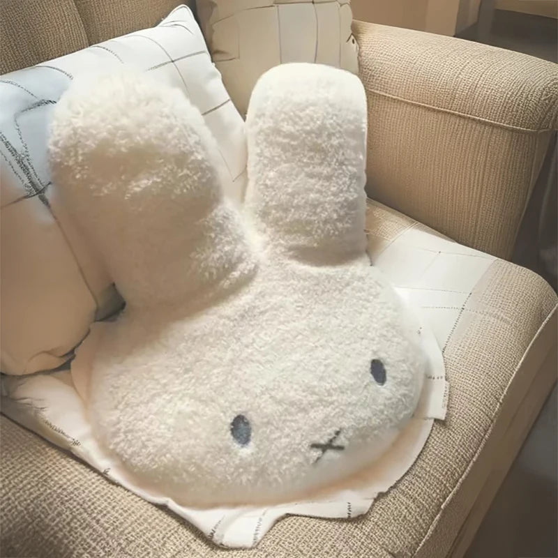 Kawaii Plush Rabbit Pillow - Cute Cartoon Cushion for Bedroom Sofa Decor