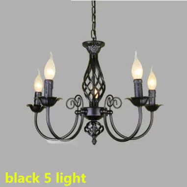 European Retro Indoor Pendant Lights for Living Room Bedroom Kitchen Chandelier