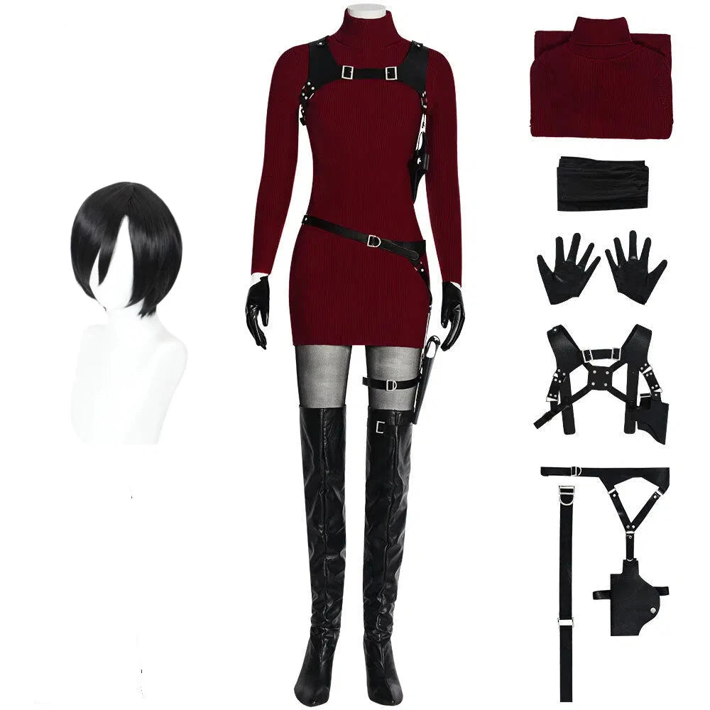 Resident Evil Ada Wong Cosplay Costume Set for Halloween Comic Con Stage
