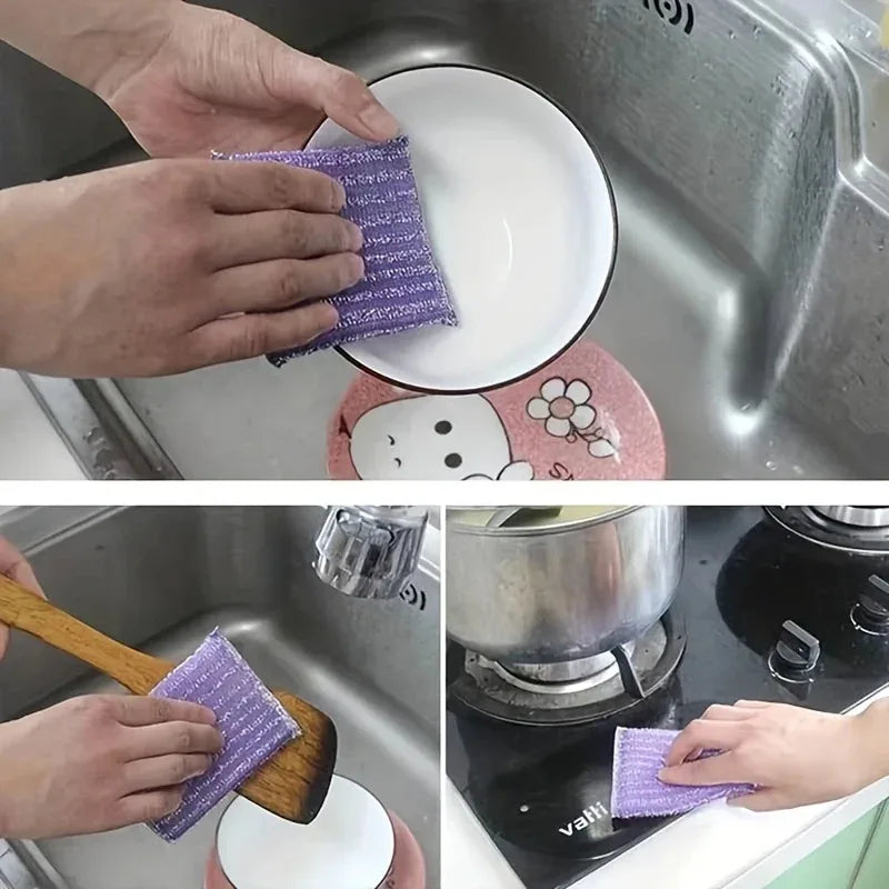 8-Pack Double-Sided Kitchen Dishwashing Sponges with Scrubbing Pads