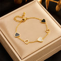 Heart Love Charm Bracelet for Women Girls Stainless Steel Jewelry Birthday Gift
