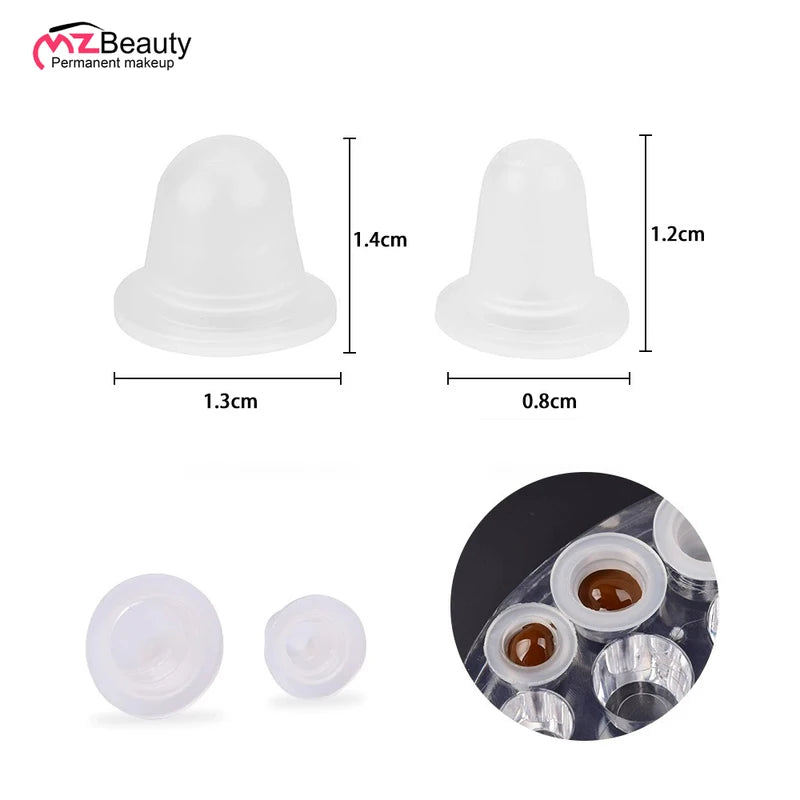 Disposable Silicone Tattoo Ink Cups - Small & Large Size, 100PCS, Multi-Color