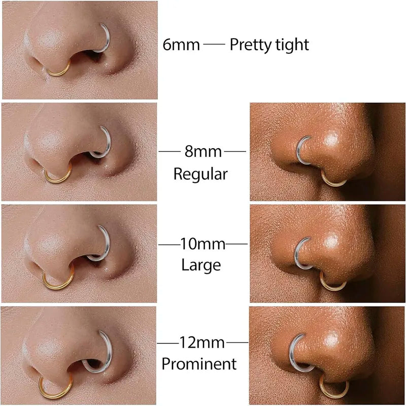 Unisex Minimalist Segment Nose Ring Hoop Cartilage Tragus Helix Septum Jewelry