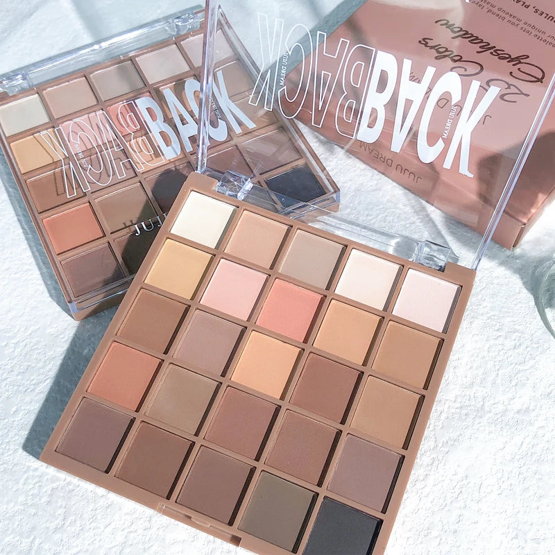 25-Color Matte Eyeshadow Palette Waterproof & Sweatproof for Daily Makeup
