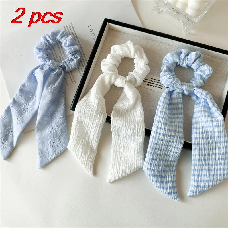 Ladies' Hair Scrunchies Pack - Elegant Ribbon & High Elastic Hair Bands