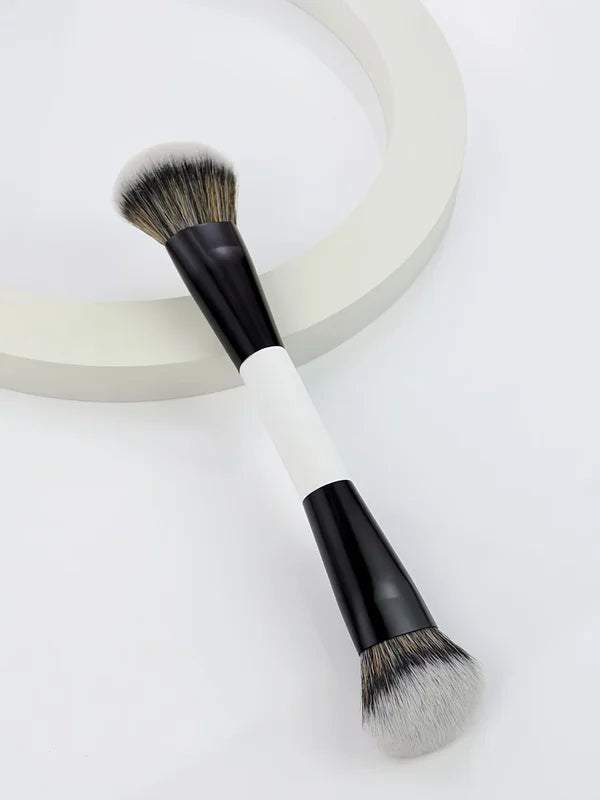 4-Piece Double-Ended Makeup Brush Set - Face, Blush, Foundation, Highlighter