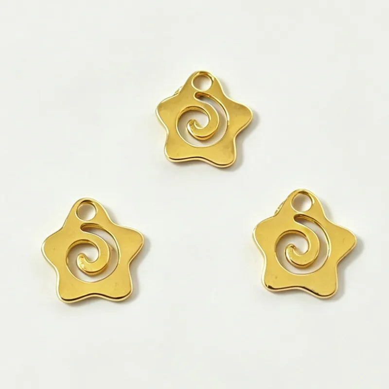 30pcs Star Swirl Charms 14x13mm Zinc Alloy Jewelry Pendants with Holes