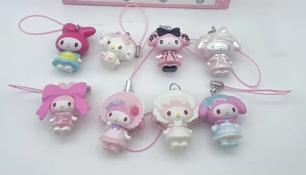 Cute Bow Cat Melody Pendant Blind Box Keychain - Cartoon Animal Figure Gift