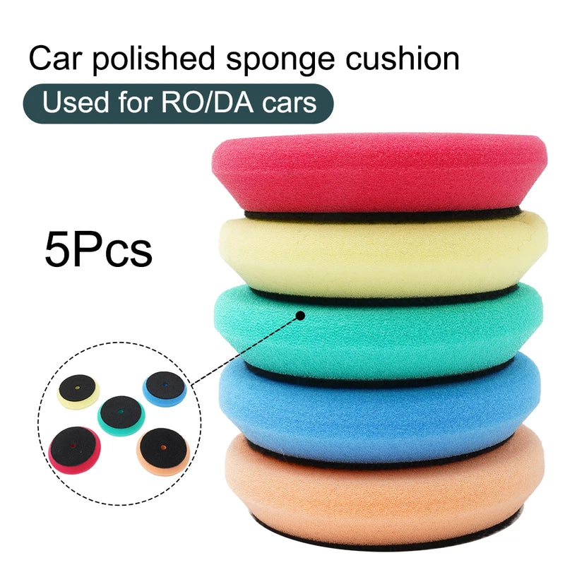 5 Pcs 3-Inch Car Polishing Pads Auto Buffing & Glazing Sponge Discs