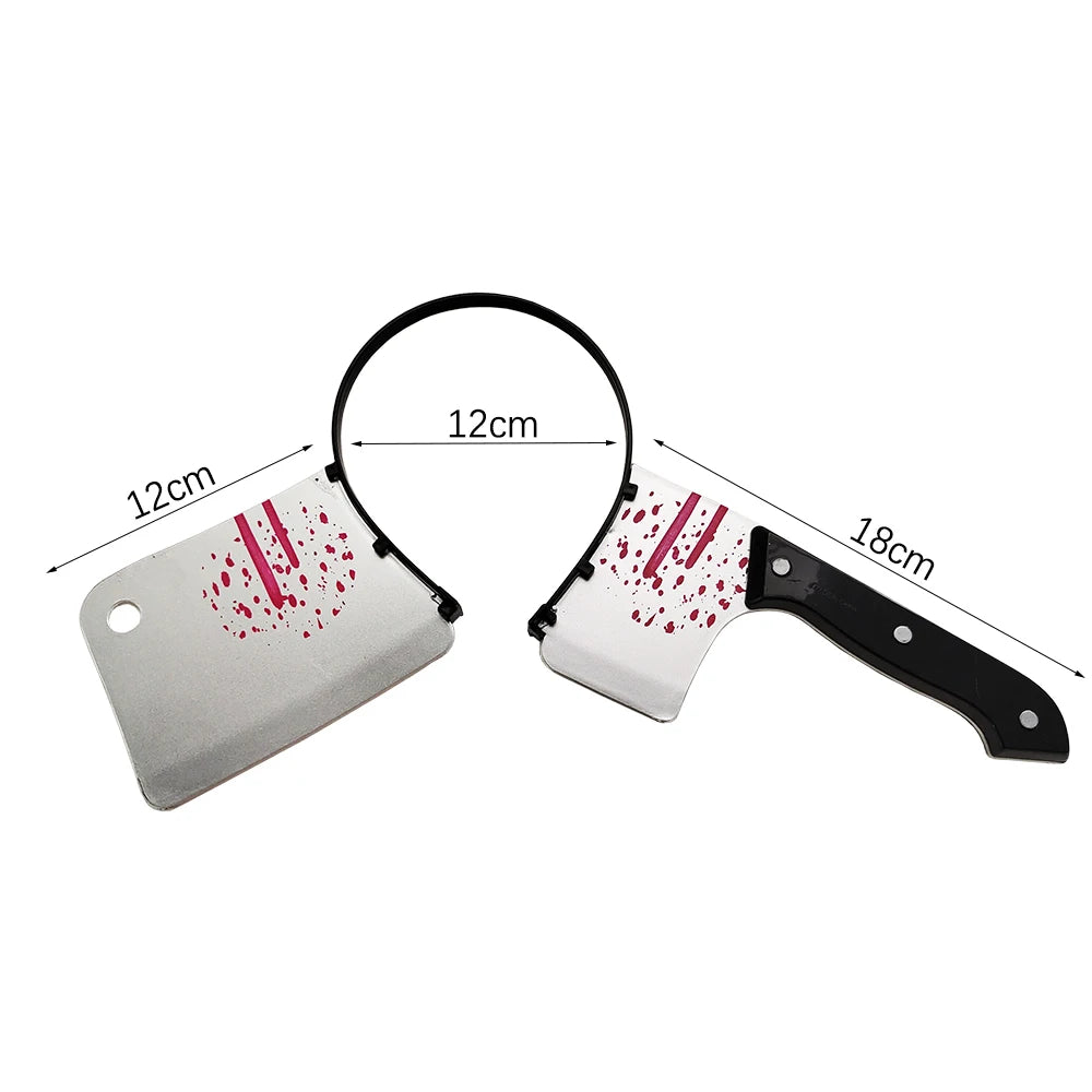 Halloween Headband with Plastic Axe Knife & Scissors - Party Costume Accessory