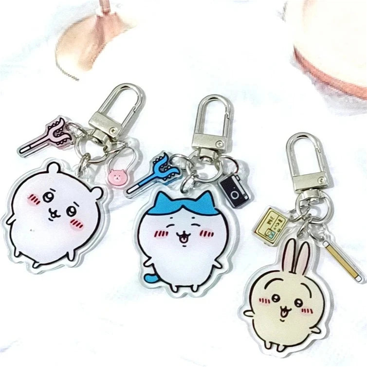 Acrylic Cartoon Keychain Pendant - Cute Hachiware Usagi Animal Accessory Gift