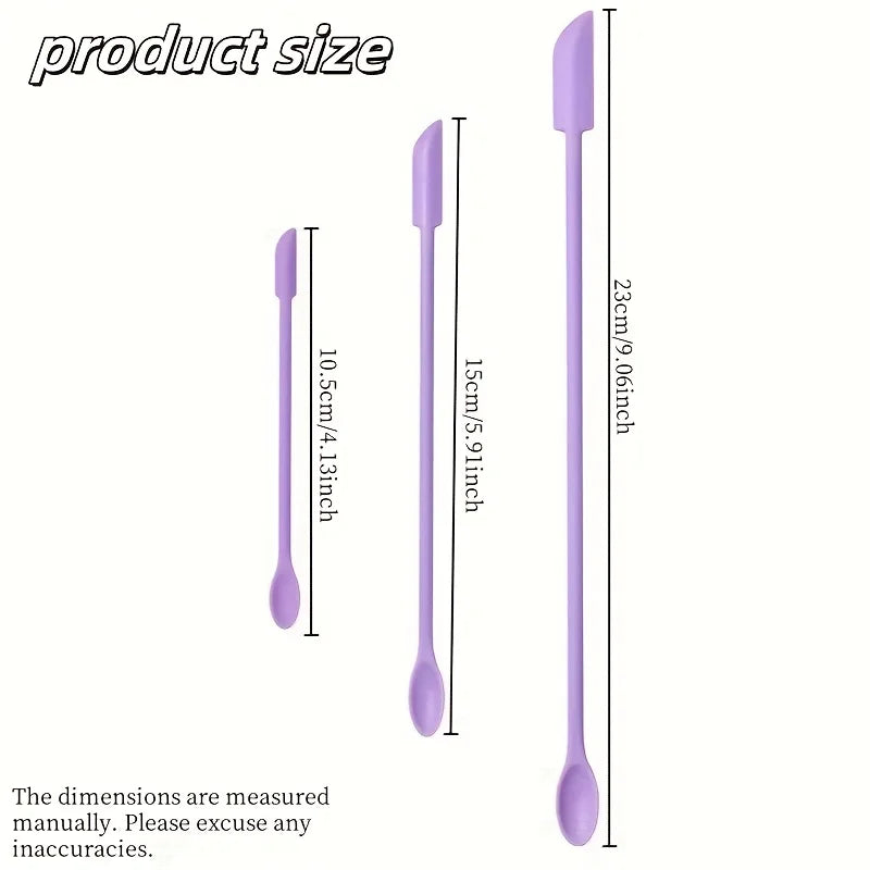 Reusable Silicone Spatulas Set - Eco-Friendly Cosmetic & Makeup Scrapers, Travel-Friendly, Easy to Clean