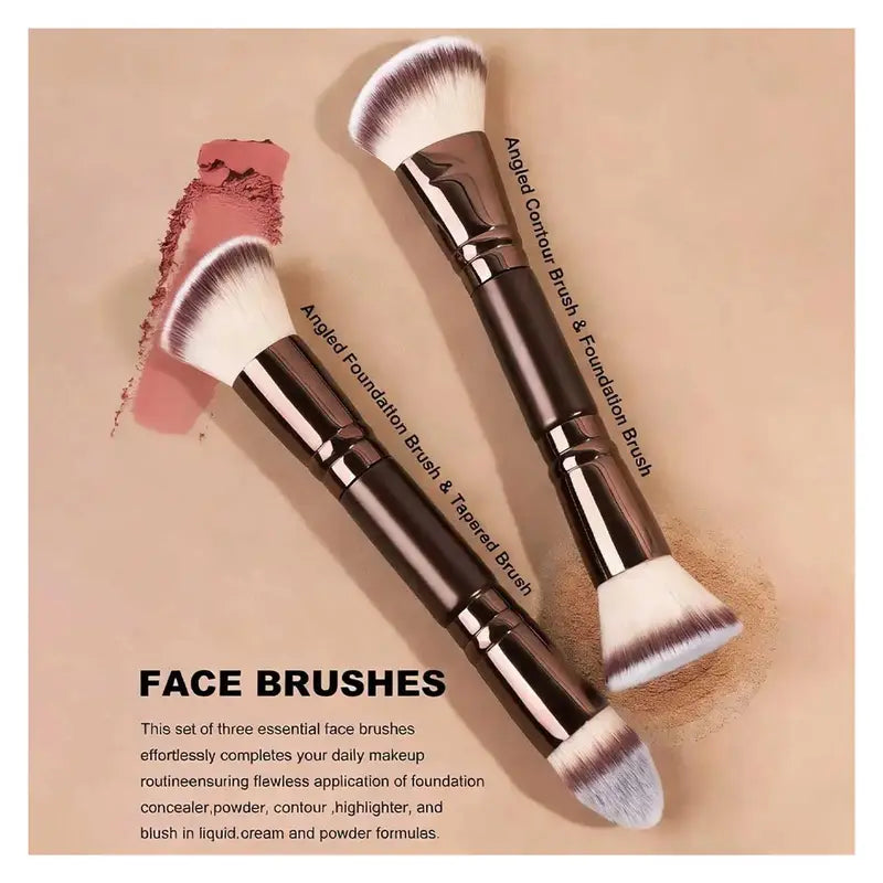 5-Piece Double-Ended Makeup Brush Set - Soft, Cruelty-Free, Vegan
