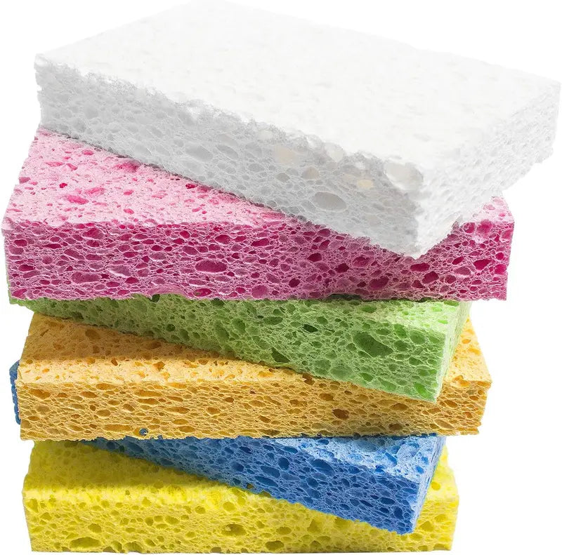 Compressed Wood Pulp Sponge for Cleaning & Absorption - Reusable Eco-Friendly Foam