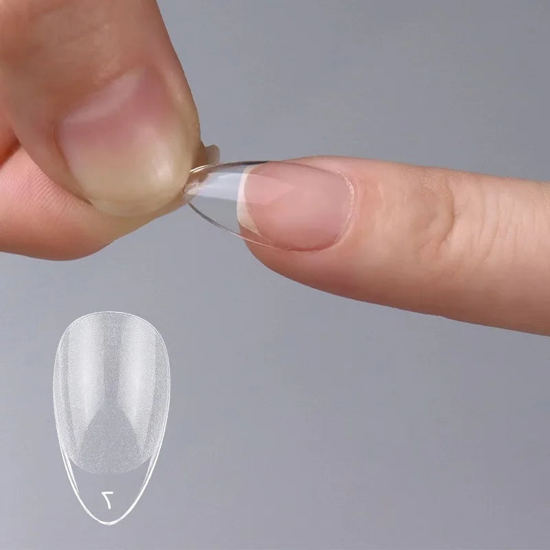120pcs Fake Nail Tips - Short Almond Coffin Shape for Small & Average Nail Beds