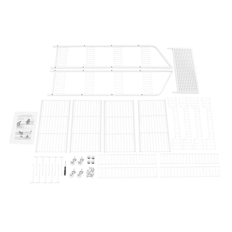 4-Tier Metal Retail Display Rack with Hooks and Baskets - White, Adjustable Heavy Duty Storage Shelf for Store & Supermarket