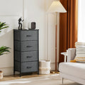 Living Room 4-Drawer Fabric Storage Cabinet with Wooden Top - Multi-Use Dresser, Closet Chest