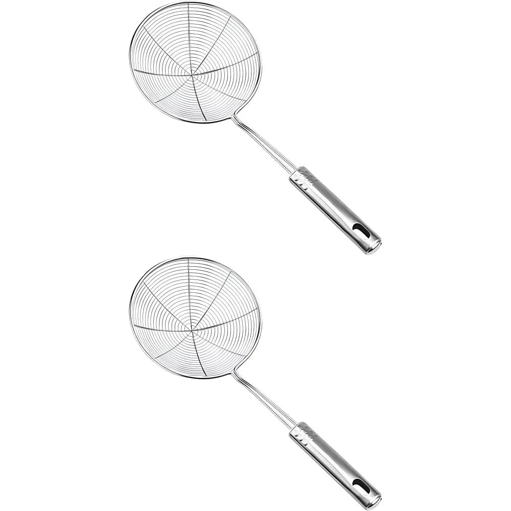 Stainless Steel Spider Strainer for Cooking and Frying, Multipurpose Kitchen Skimmer with Handle