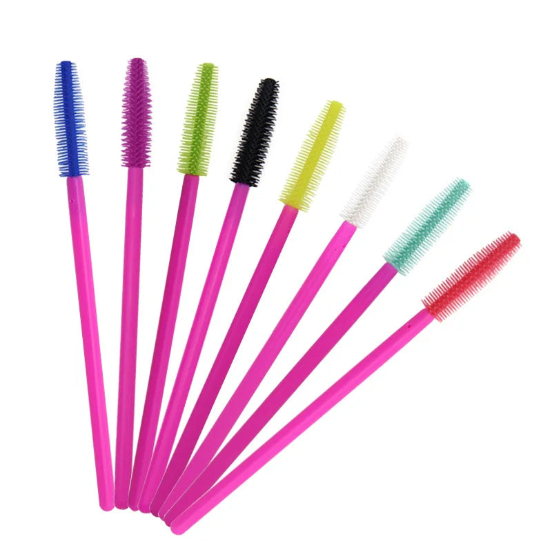 50pcs Silicone Eyelash Brush Mascara Wands Eyelash & Eyebrow Applicators