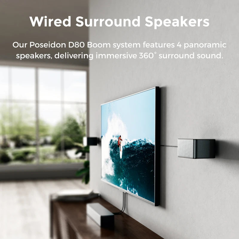 7.1ch Dolby Atmos Soundbar with Wireless Subwoofer and Surround Speakers - Home Theater System