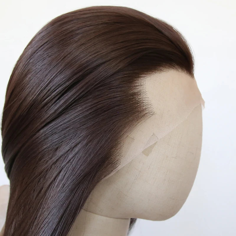 Ancient Style Cosplay Hairline Wig for Hanfu Long Straight Synthetic Lace Front