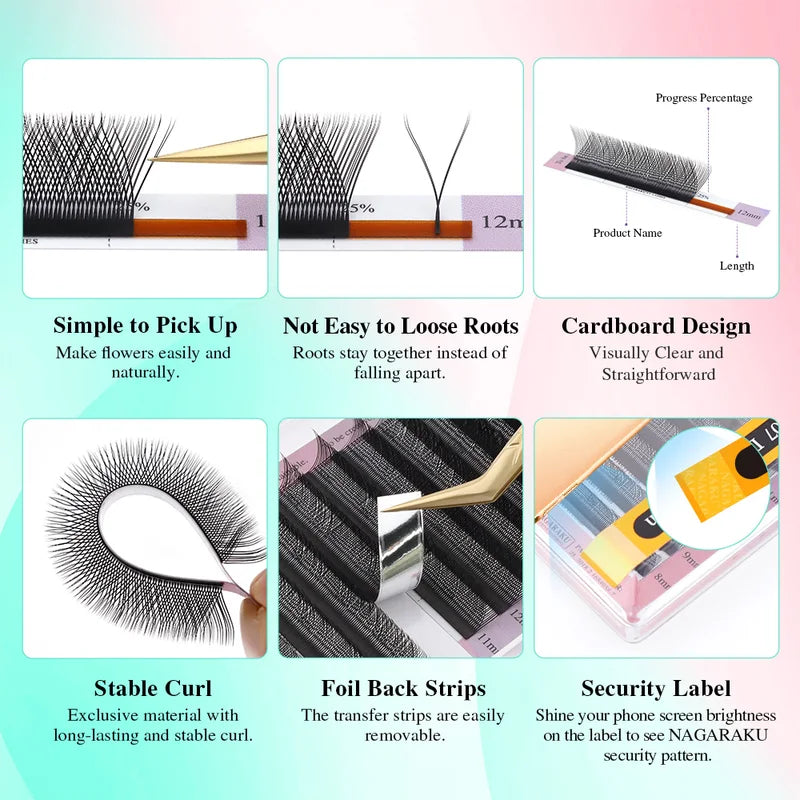 Premium Mink Cross Shape Eyelash Extensions 5-Pair Set for Natural Lash Enhancement