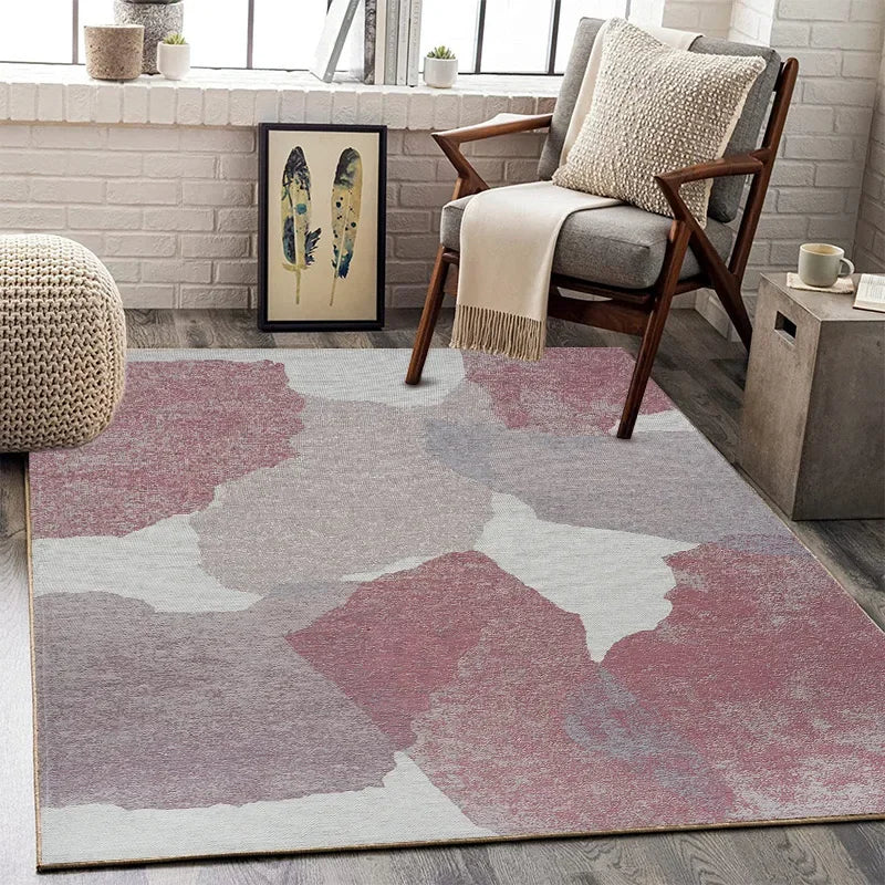 Luxury Machine-Made Polyester Carpet Rug for Living Room & Bedroom - Thick & Stain-Resistant