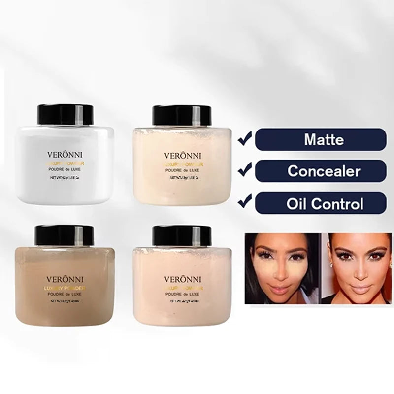 Banana-Shaped Loose Face Powder for Pore Reduction & Matte Finish