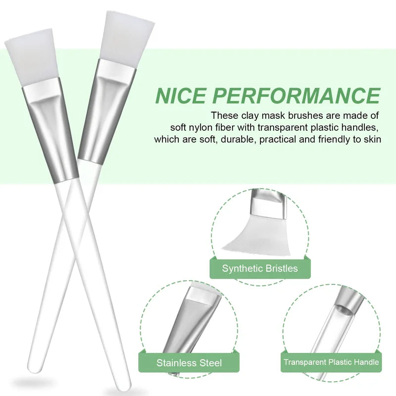 16 Facial Mask Brush Set - Professional Skin Care Tools with Soft Nylon Bristles