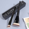 2Pcs Makeup Brush Set for Foundation, Concealer & Contouring - Synthetic Hair