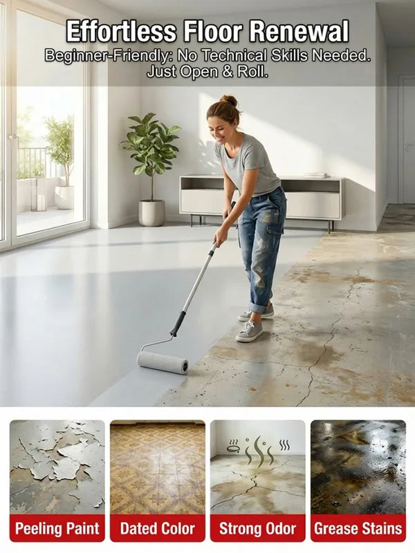 Self-Leveling Water-Based Epoxy Floor Paint for Indoor Outdoor Use - Anti-Slip & Imitation Marble Finish
