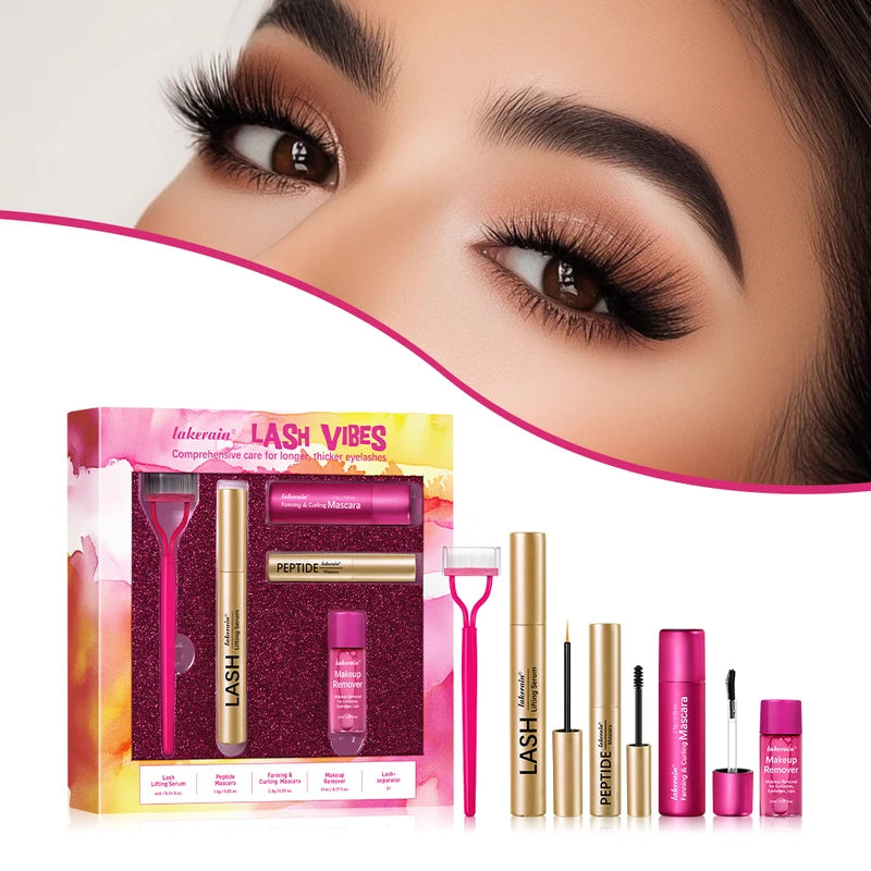 Lash Vibes Eyelash & Eyebrow Care Kit with Serum, Mascara & Remover