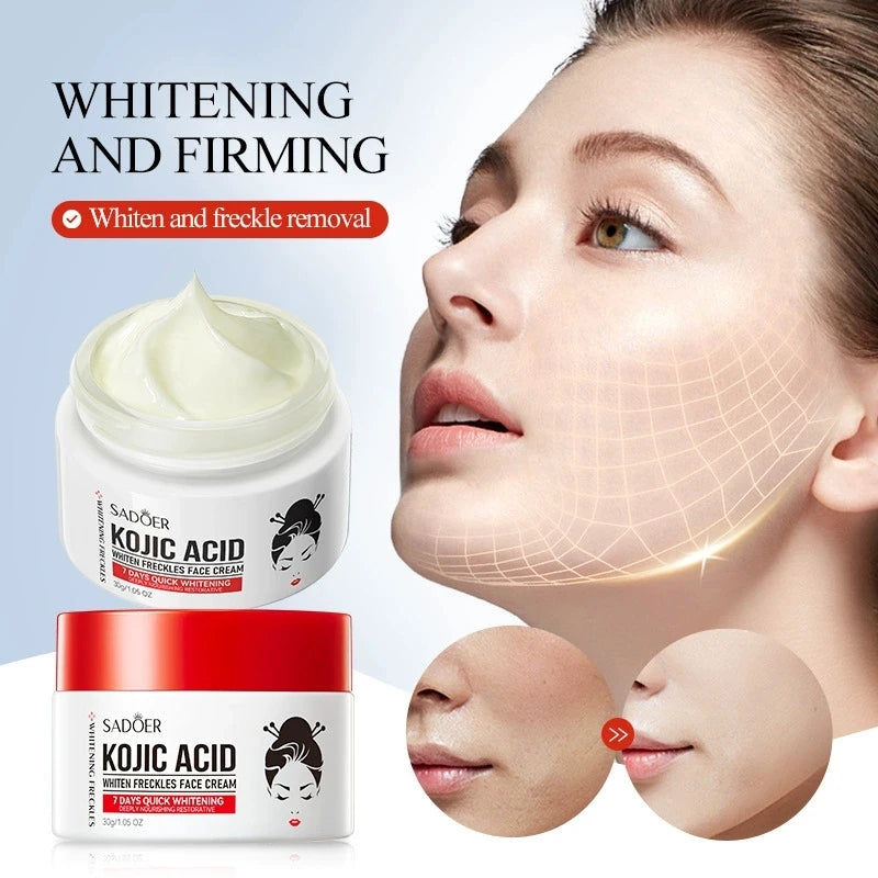 Kojic Acid Skin Care Set with Face and Eye Cream for Brightening & Moisturizing