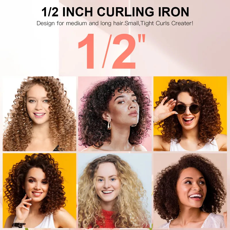 Ceramic Coated 19mm Curling Iron with EU Plug - Hair Styling Tool for Flawless Curls