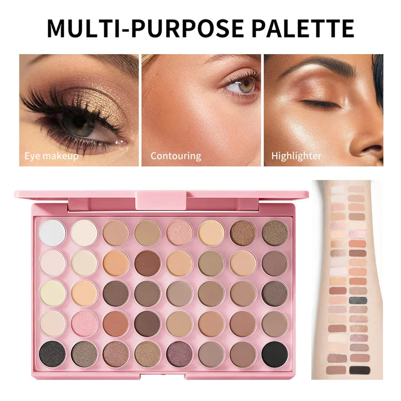 All-in-One Makeup Kit with Face Palette Lip Blush Contour Eye Shadow & Brushes