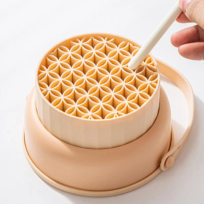 Makeup Brush Cleaning Bowl Set Silicone Egg Brush & Puff Cleaner Storage