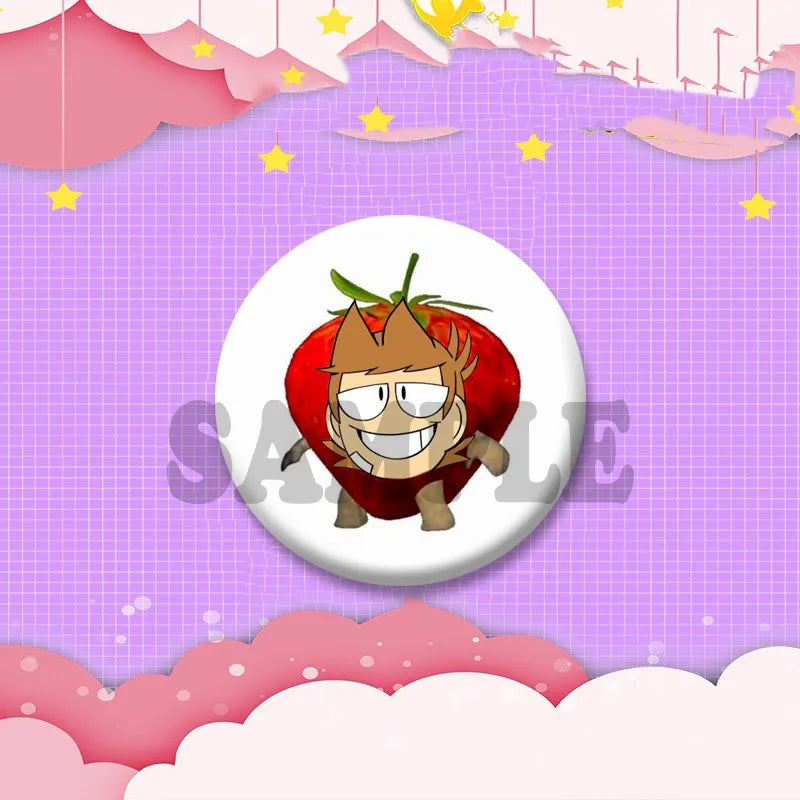 Anime Eddsworld Tord Coin Brooch Pin - Handmade Cartoon Role Play Badge