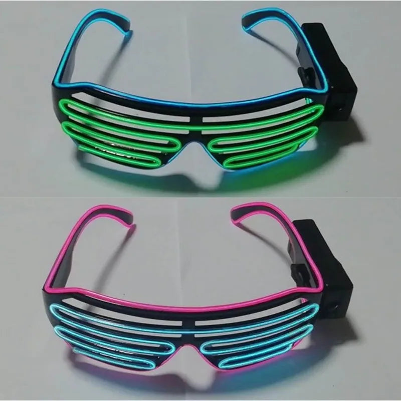 Wireless LED Glowing Glasses Colorful Neon Light-Up Costumes for Halloween & Parties