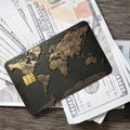 Waterproof Retro Map Card Stickers Set - European Style Credit, Bus Pass & ID Labels, 4 Pieces