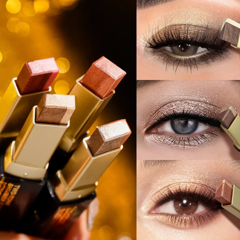 Double Color Eye Shadow Stick - Natural Tones, Long-Lasting, Creates Natural Makeup Effect